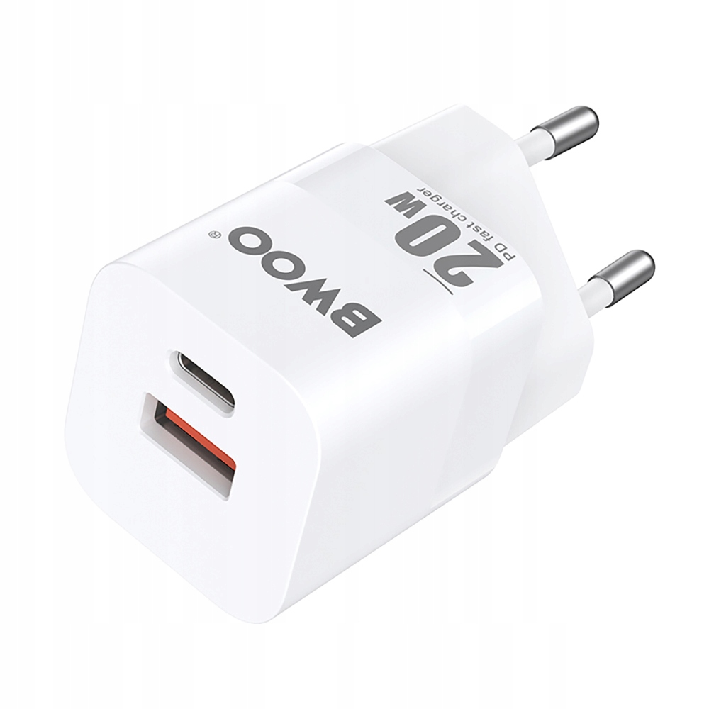 BWOO ładowarka sieciowa PD CDA156 1x USB-C 1x USB 20W – Szybkie ładowanie dla Twoich urządzeń