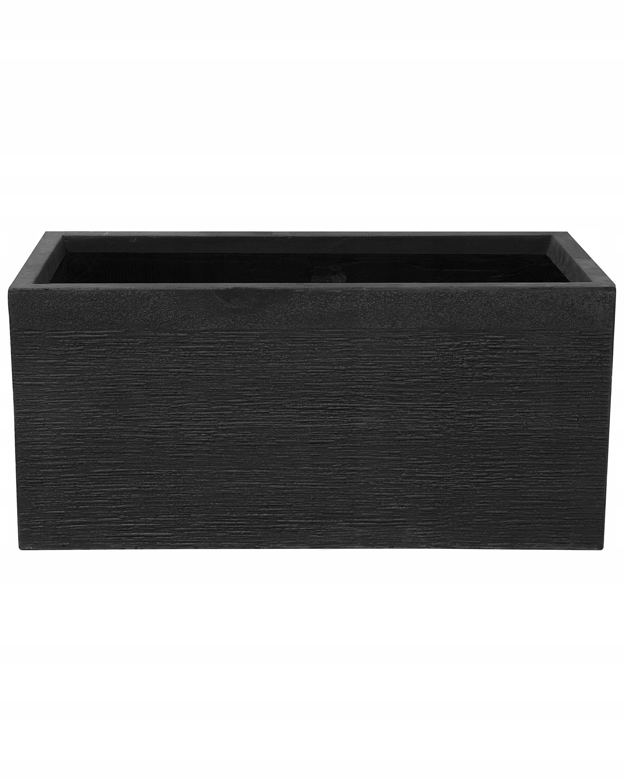 Doniczka czarna prostokątna 80 x 37 x 38 cm MYRA – Elegancja i funkcjonalność w Twoim ogrodzie