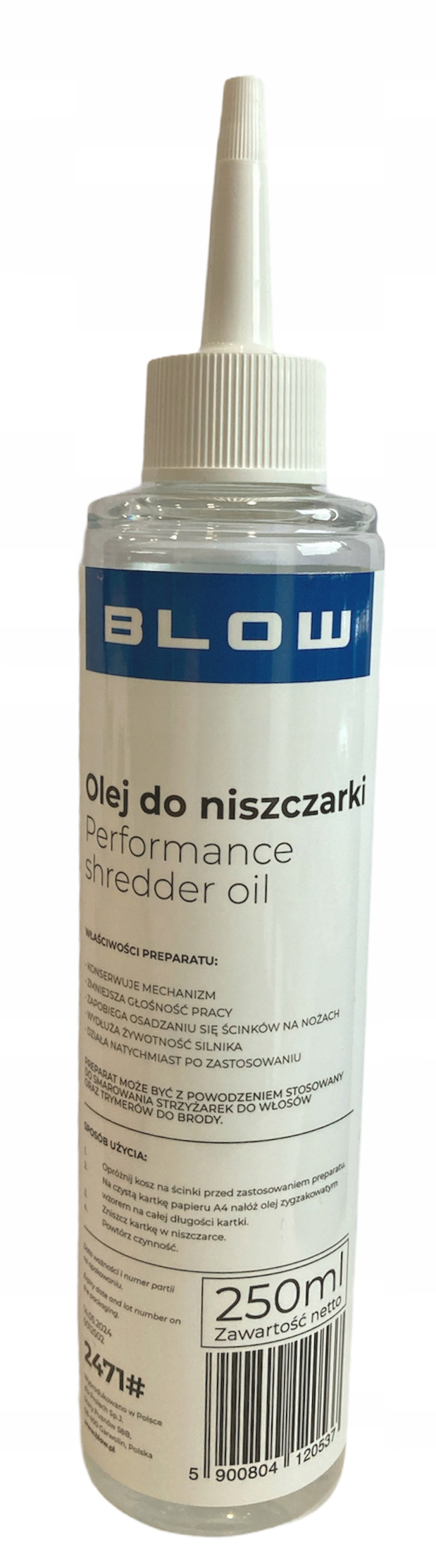 Olej wazelinowy do niszczarek 250ml – Idealna ochrona dla Twojej niszczarki