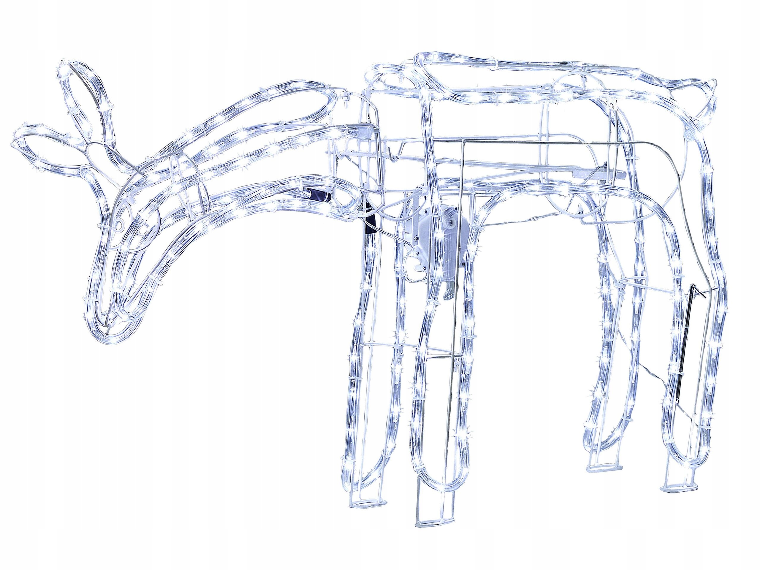 Beliani Dekoracja ogrodowa LED ruchoma sarna 53 cm biała KRISTNES – Urok świątecznej dekoracji