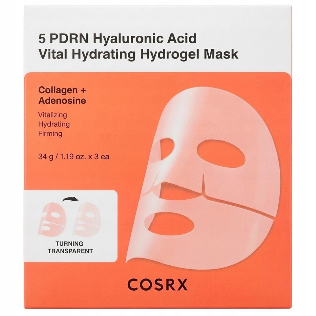 COSRX PDRN Hyaluronic Acid Vital Hydrating Hydrogel Mask* – Intensywna nawilżająca maska do twarzy