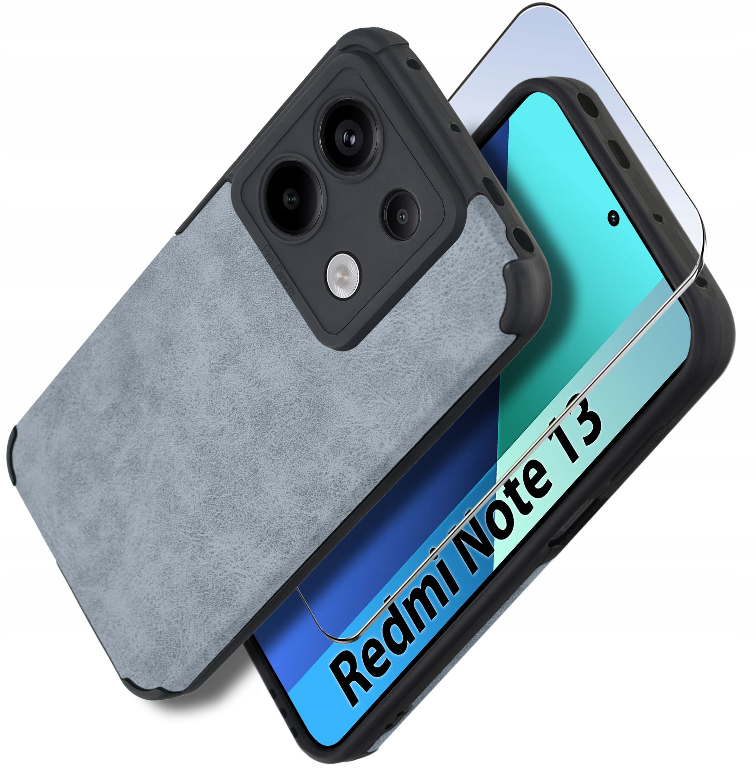 Etui do Xiaomi Redmi Note 13 4G silikonowe SKÓRZANE VINTAGE CASE + Szkło 9H – Ochrona i styl w jednym