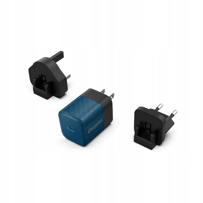 W zestawie adaptery EU / UK / US oraz kabel USB-C
