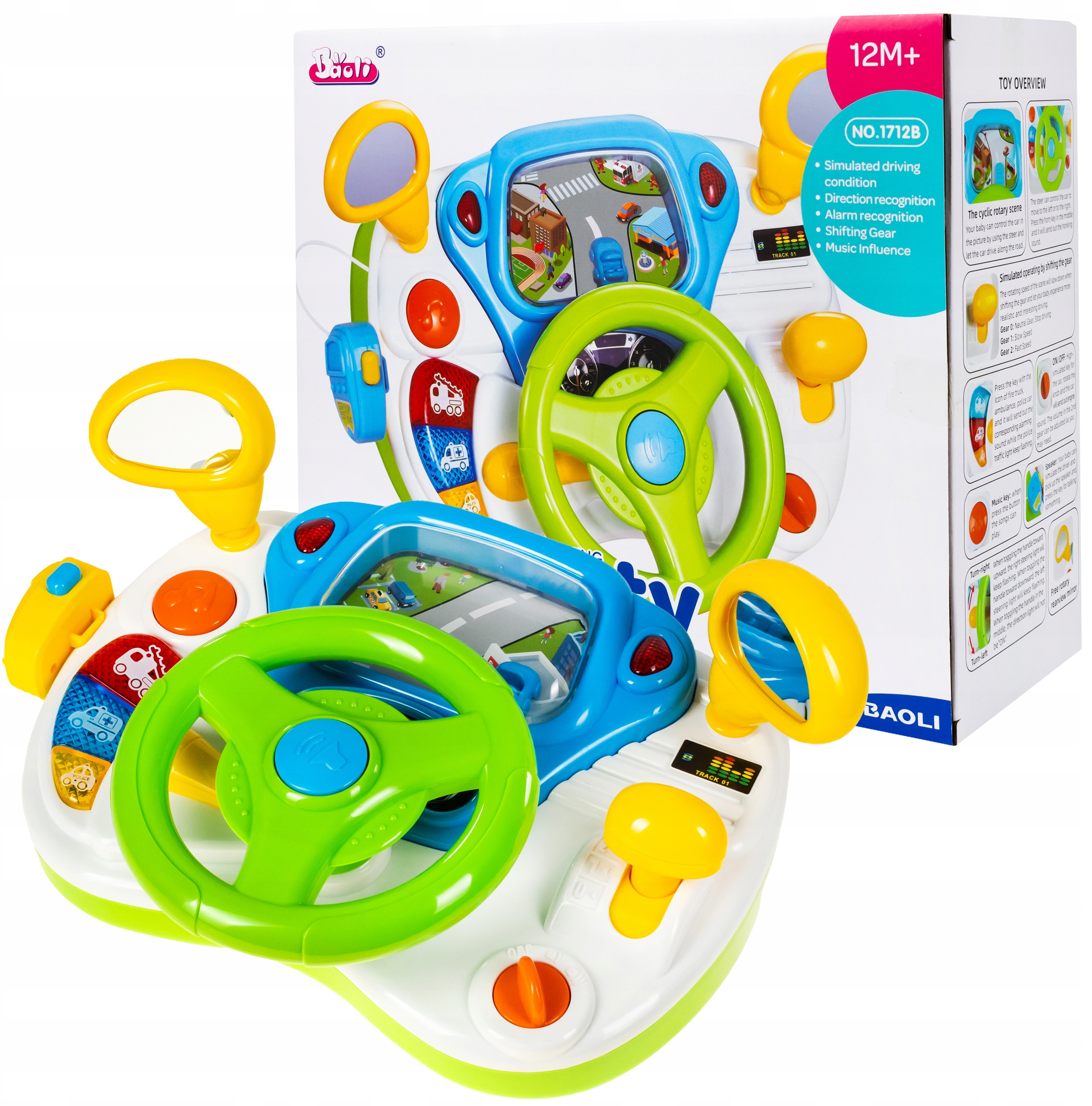 Interaktywna Kierownica Edukacyjna Symulator Jazdy – Zabawka pełna atrakcji dla maluchów