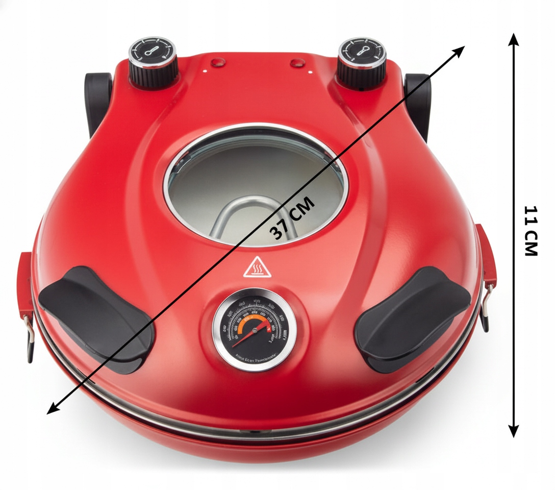 Duże okienko i wbudowany termometr – kontroluj proces pieczenia