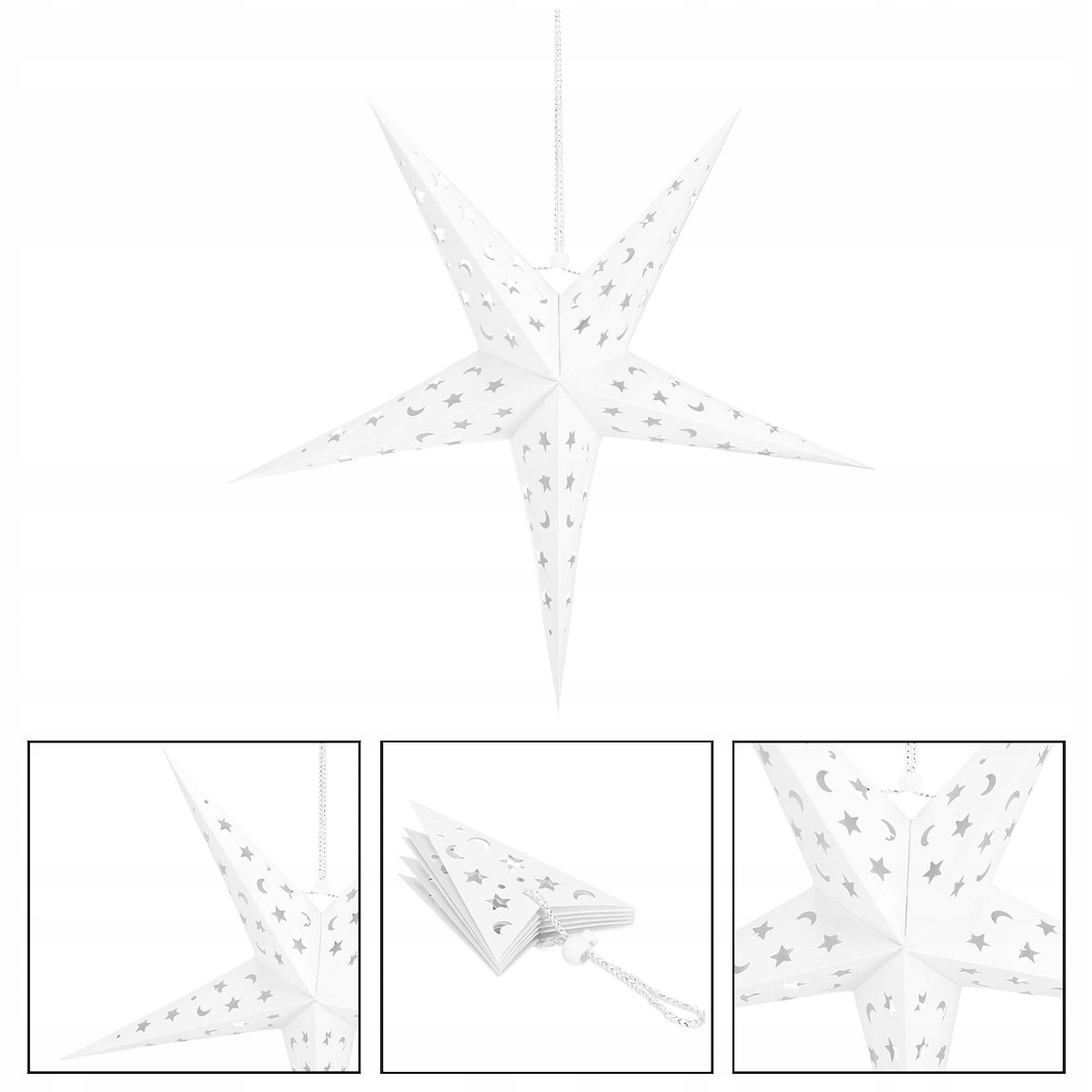 Gwiazda świąteczna papierowa 3D 25 cm – Elegancka dekoracja na choinkę
