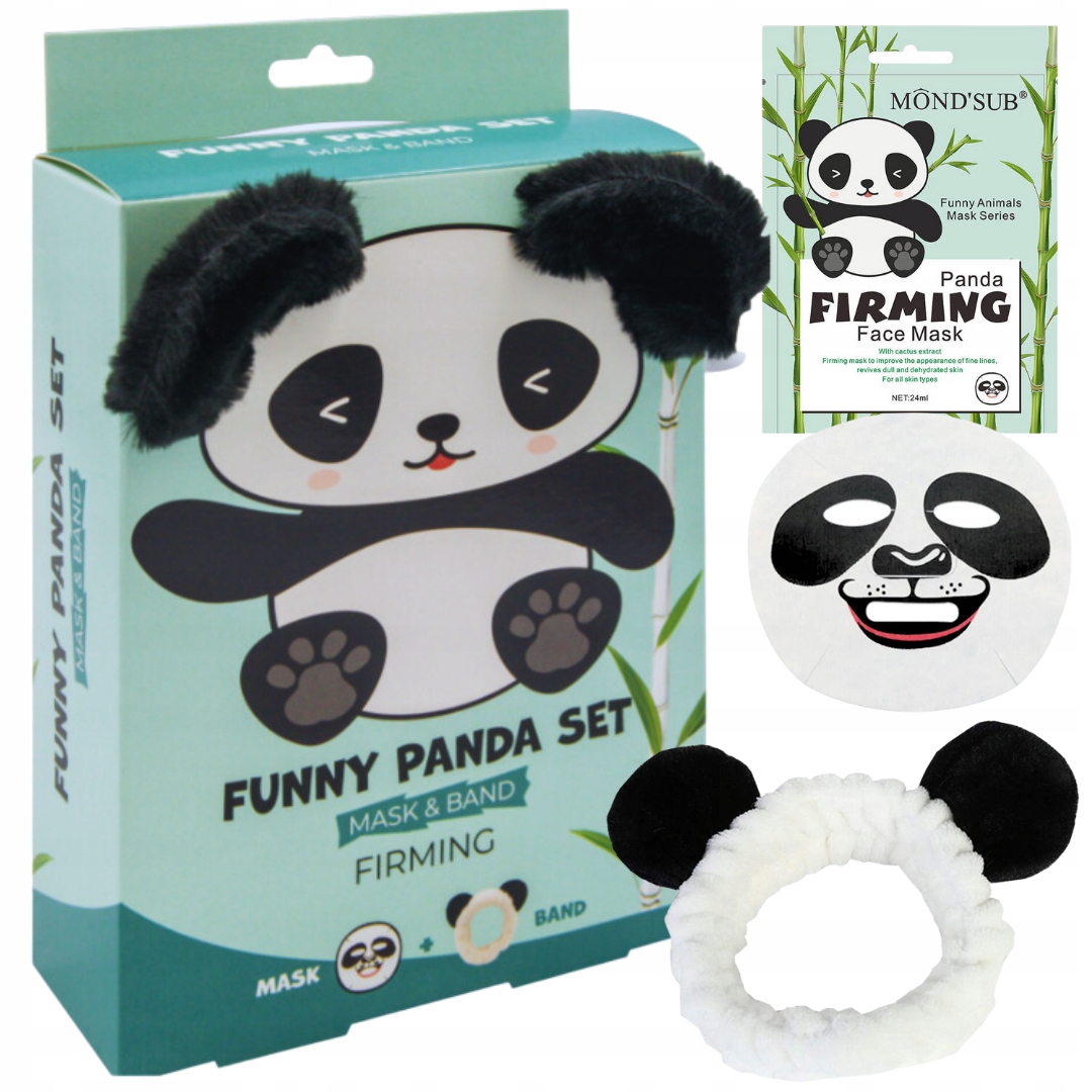 MOND'SUB Zestaw - Ujędrniająca maska do twarzy i opaska panda 24ml