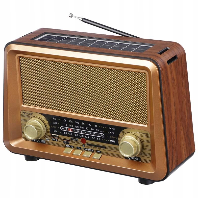 Radio Vintage FM akumulatorowe z Bluetooth USB Solar – Muzyka wszędzie, gdzie tylko chcesz!