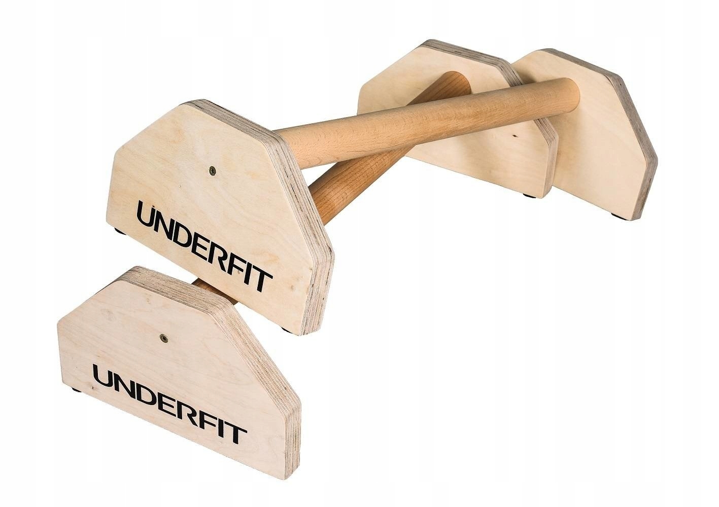 Drewniane uchwyty do pompek paraletki UNDERFIT 50 cm – Idealne do treningu w każdych warunkach