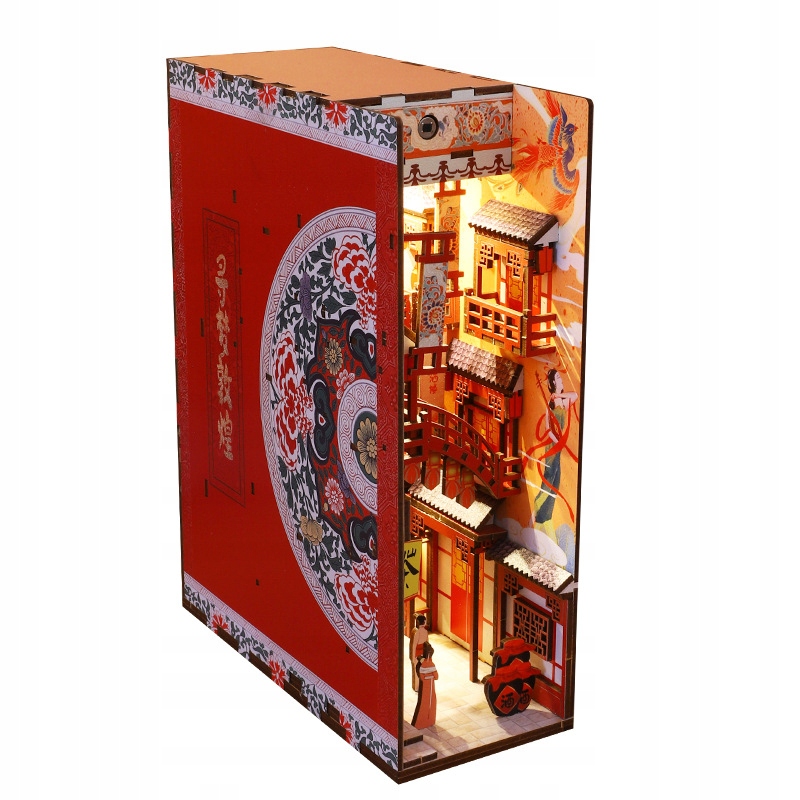 DIY Drewniane PUZZLE 4D DIODY LED ULICZKA STYL CHIŃSKI PODPÓRKA DO KSIĄŻEK – Kreatywna zabawa dla każdego