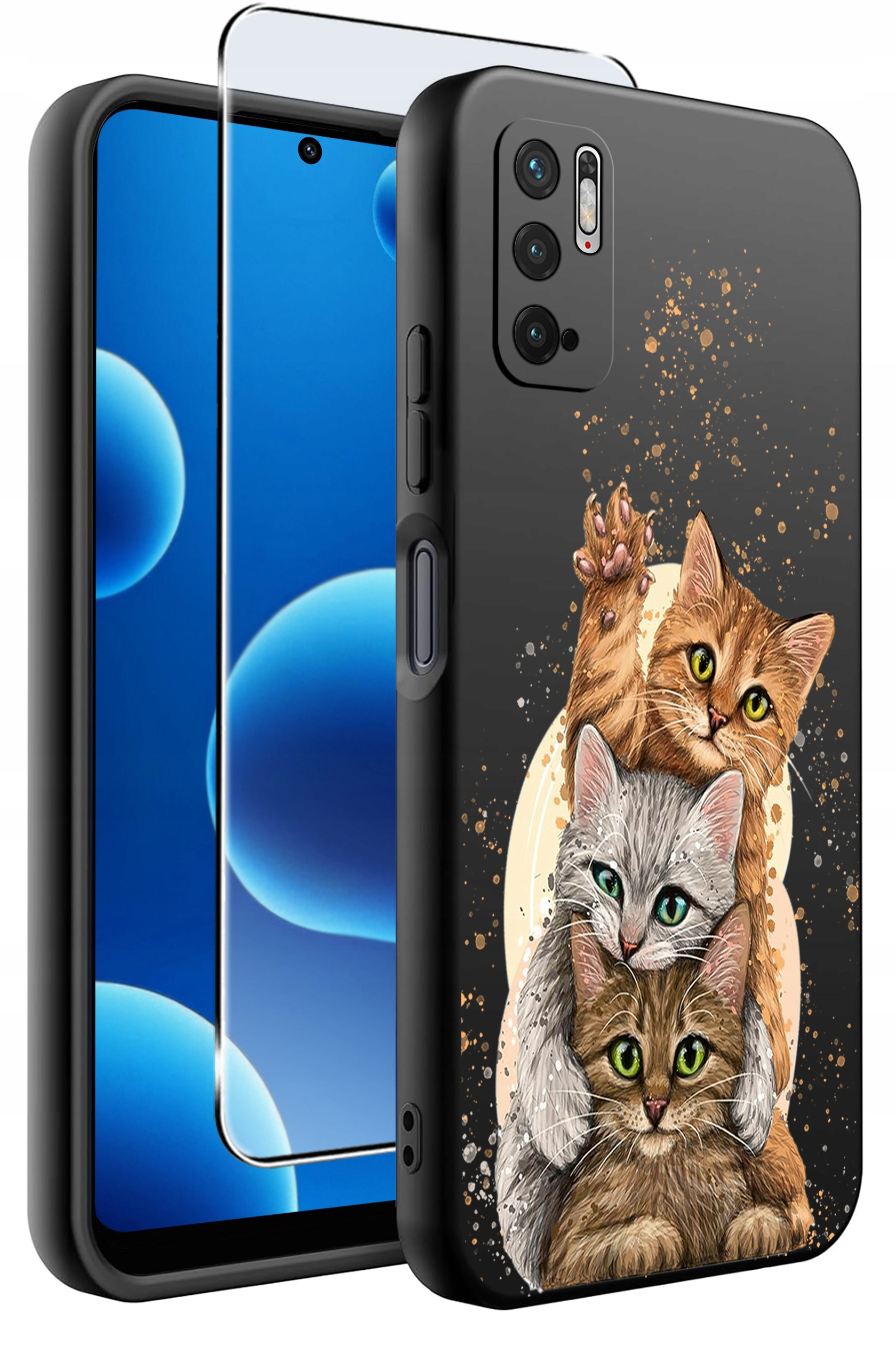 ETUI do Xiaomi Redmi Note 10 5G | WZORY | SILIKONOWE MATT CASE + SZKŁO HARTOWANE 9H