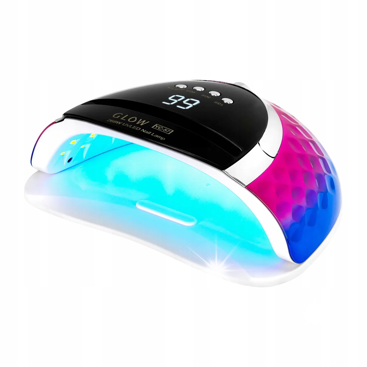 Lampa UV LED Glow YC57 RN niebiesko-różowa 268W – Profesjonalne oświetlenie do stylizacji paznokci