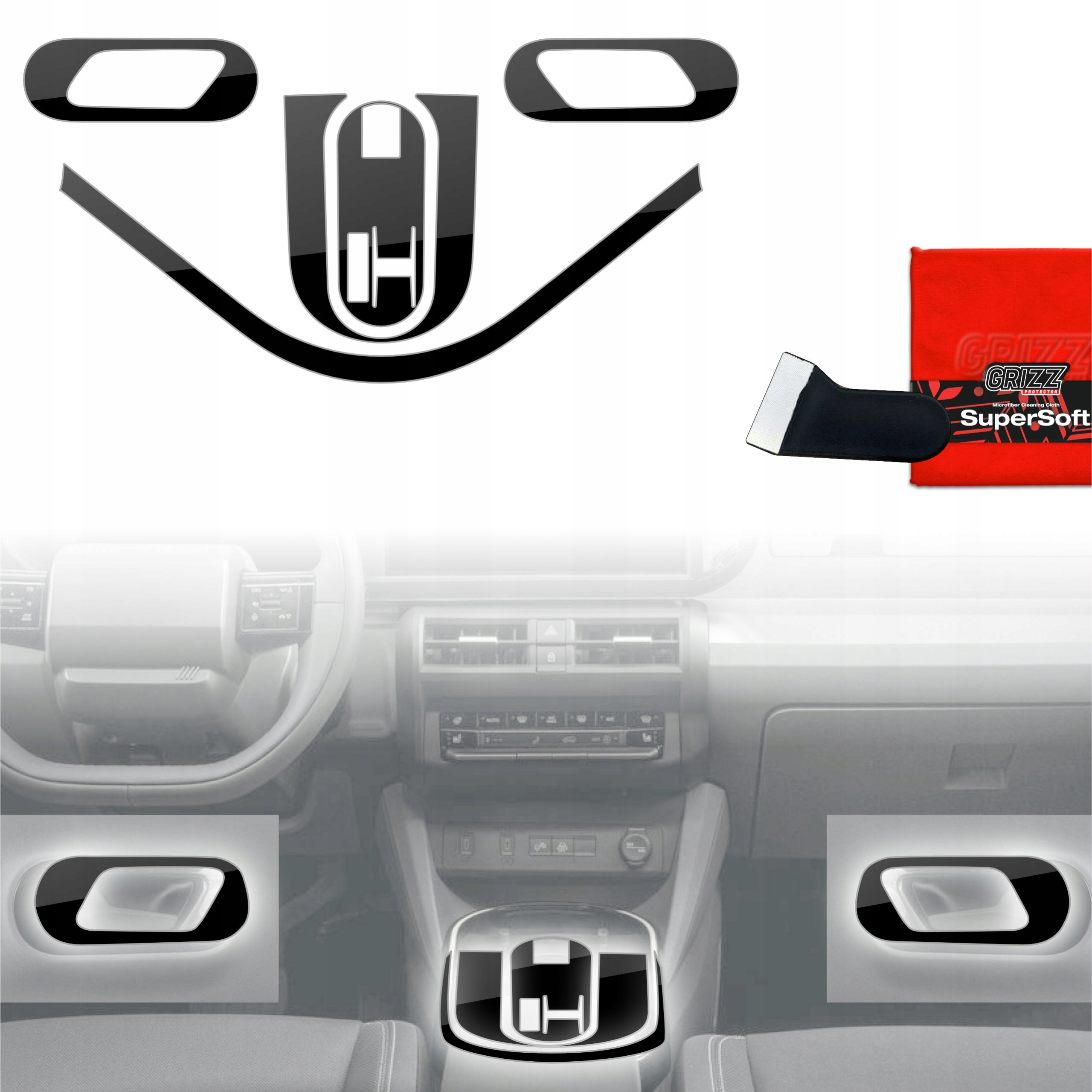 Folia do wnętrza GrizzGlass PianoSkin Glossy do Fiat Grande Panda (2025) – Elegancja i ochrona w jednym