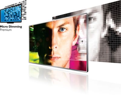 Technologia Micro Dimming Premium przyciemnia segmenty LED, aby uzyskać najlepszy kontrast