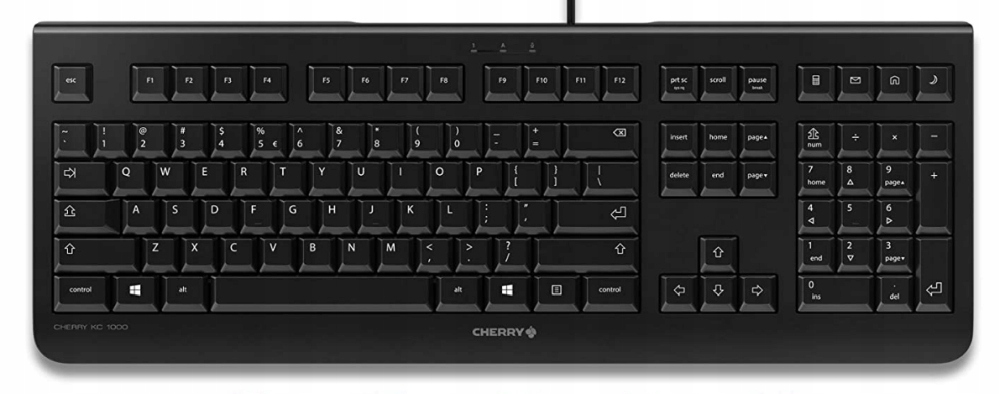 Klawiatura CHERRY KC 1000 (JK-0800EU-2) – Niezawodny wybór do biura