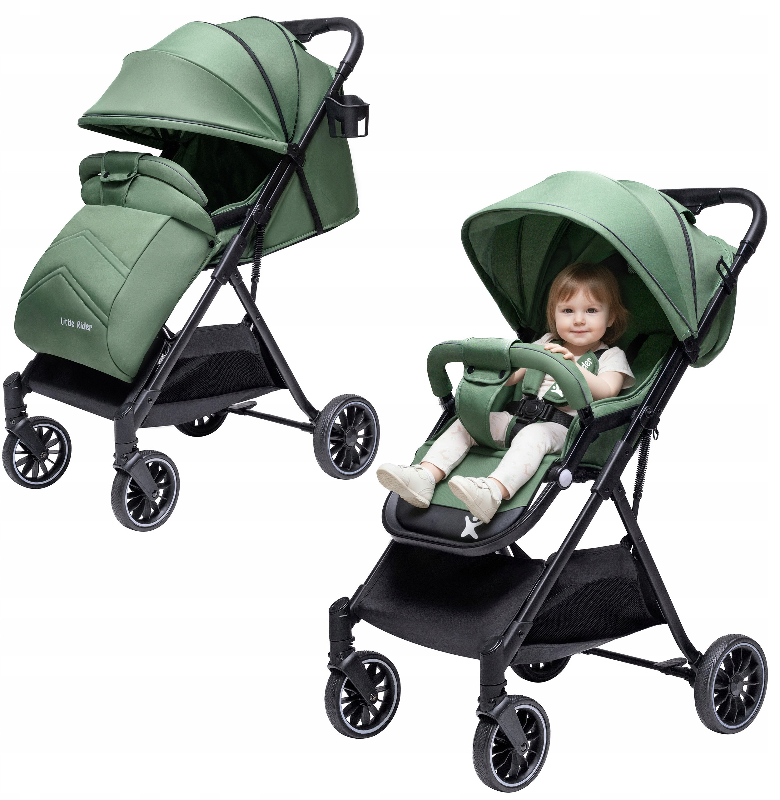 Wózek dziecięcy spacerówka Little Rider Zefir Zielony*