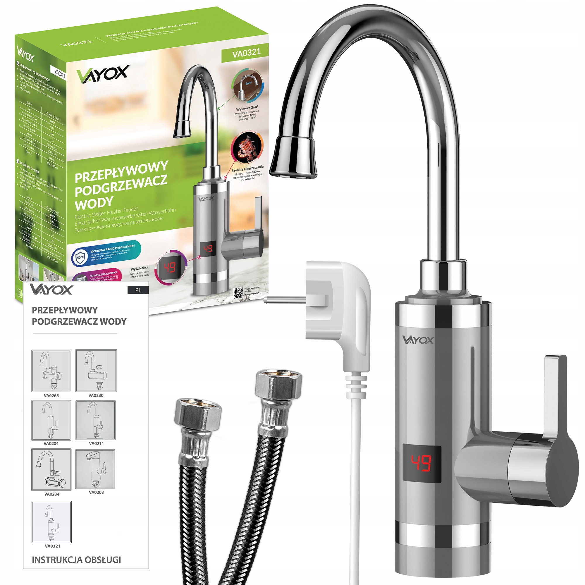 Wysoka moc grzałki 3000W – Szybkie podgrzewanie wody