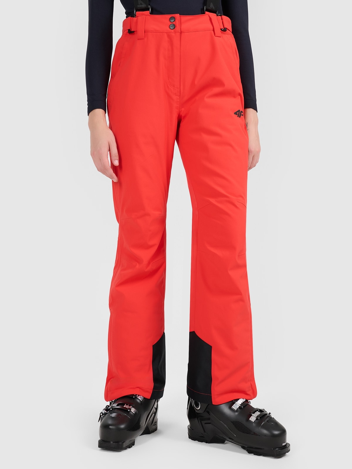 Spodnie narciarskie damskie 4F FNK F0944 – Czerwone, idealne na stoku