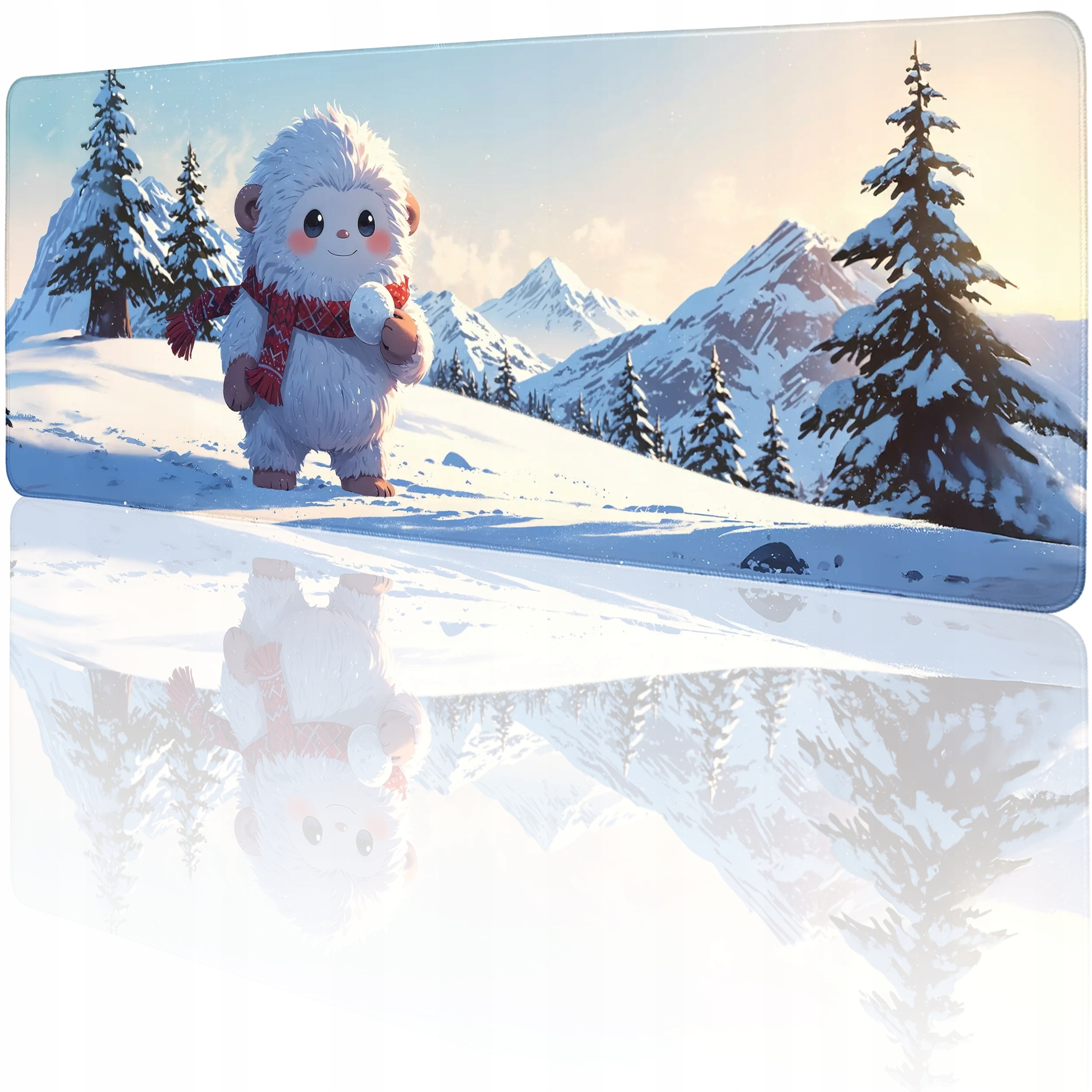 PODKŁADKA POD MYSZ MYSZKĘ Śnieżny Yeti 80x30 TILT XXL Na biurko – Komfort i styl w jednym