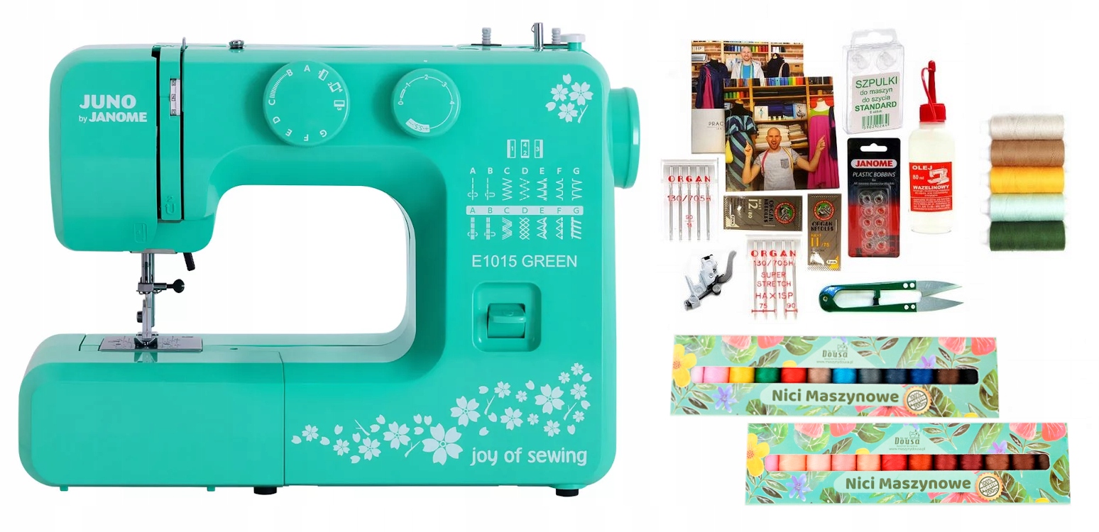 Standardowe wyposażenie maszyny do szycia Juno E1015