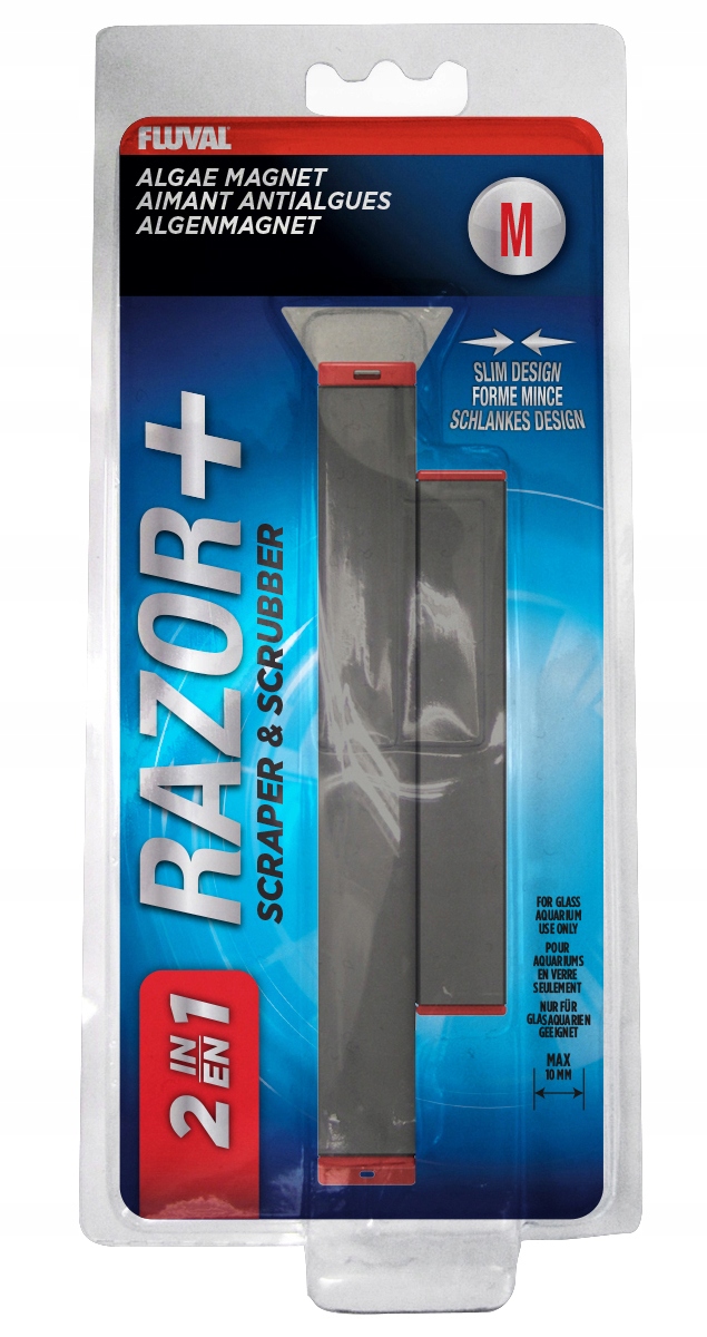 Aquael Czyścik magnetyczny Razor+ 2w1, M – Efektywne czyszczenie akwarium