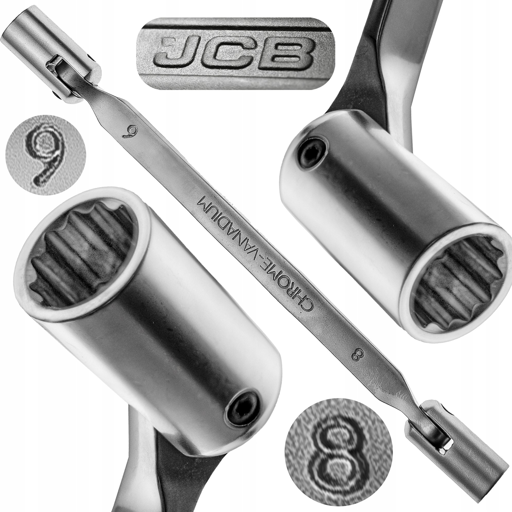 Dwustronny klucz nasadowy 8x9mm JCB – Niezbędne narzędzie dla każdego majsterkowicza