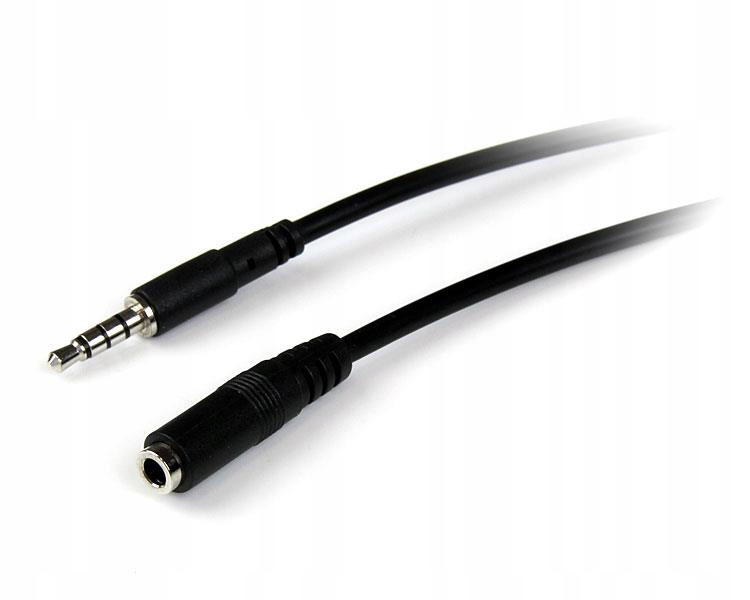 Kabel Jack 3.5mm - Przedłużacz audio o długości 1m w kolorze czarnym