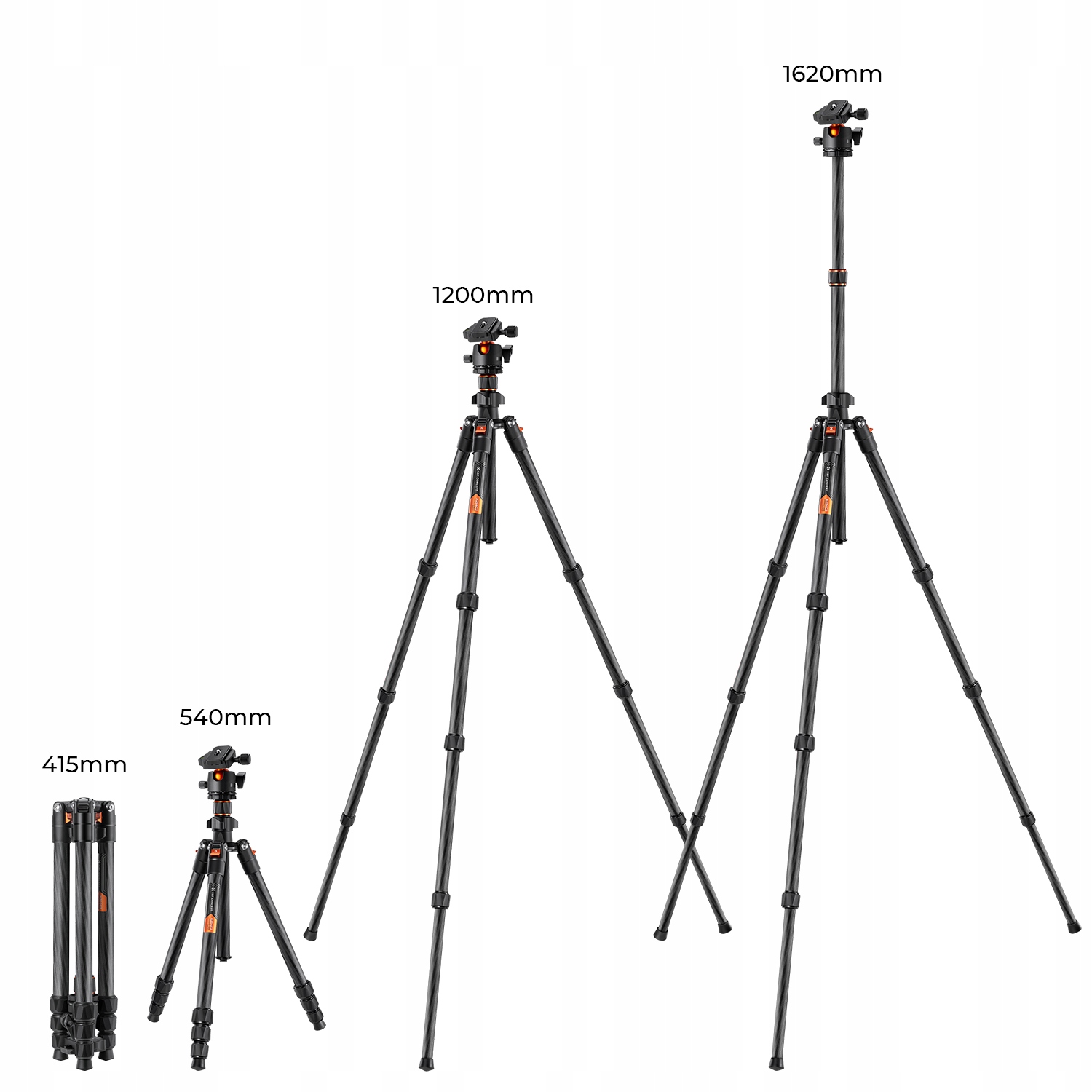 Regulacja wysokości – Od 54 cm do 162 cm