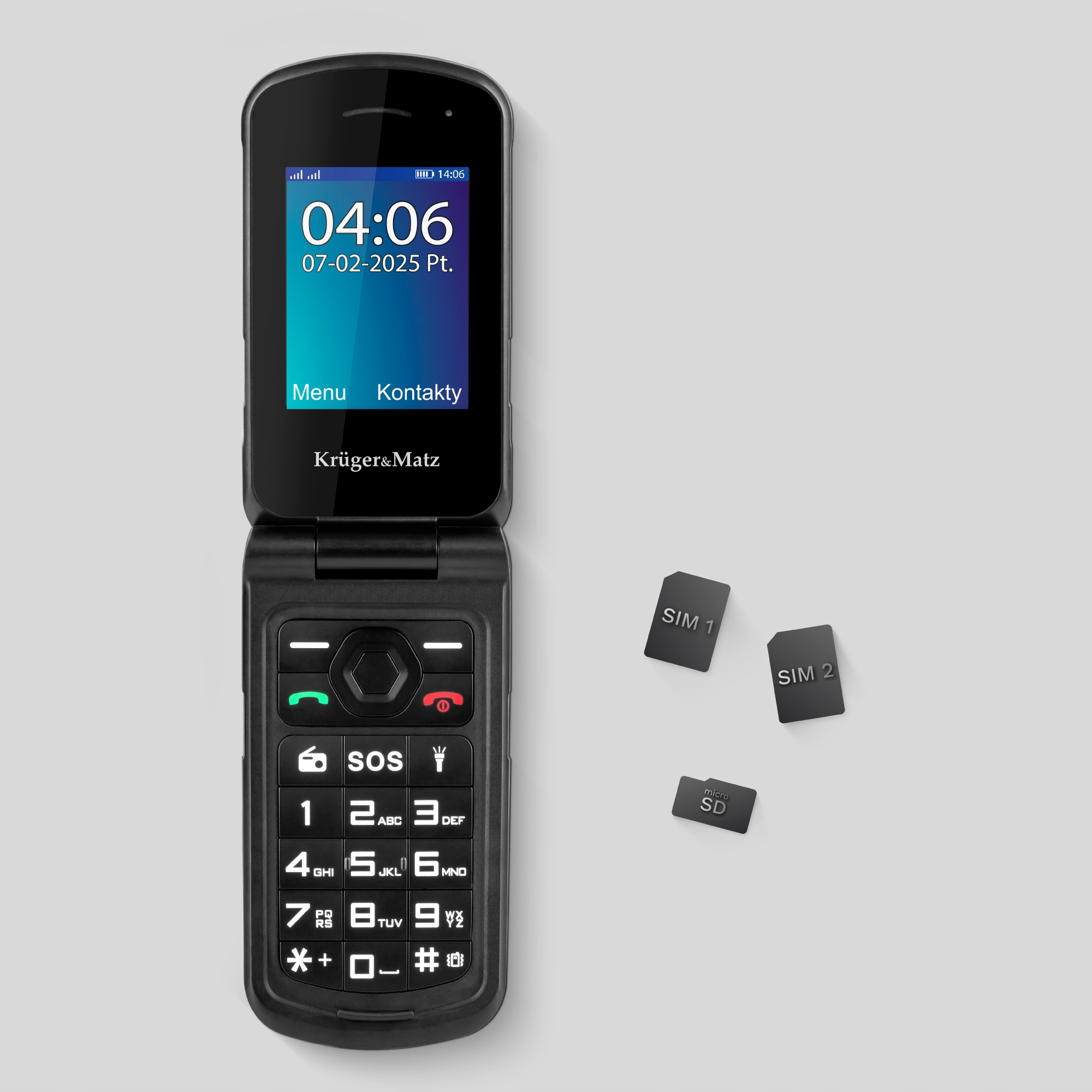 Telefon Kruger&Matz IRON 5 Flip 4G – Klasyka w nowoczesnym wydaniu