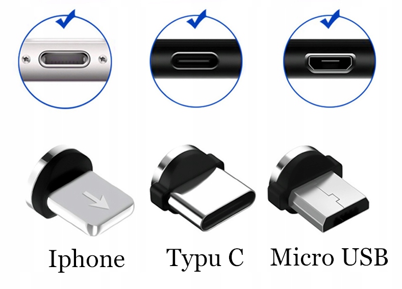 Końcówka magnetyczna LogiK do kabla Tip | MicroUSB Długość przewodu 2 m