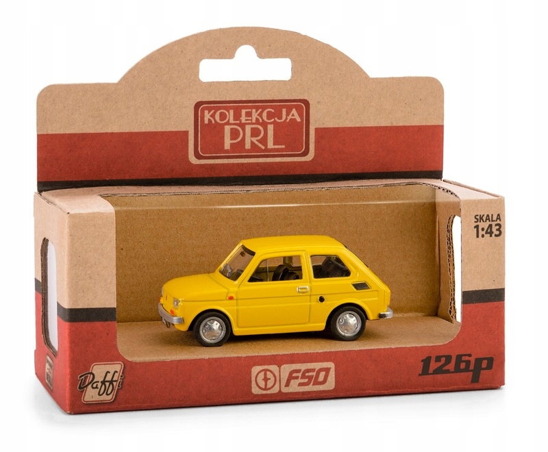 Daffi Pojazd PRL Fiat 126p żółty – Klasyka polskiej motoryzacji