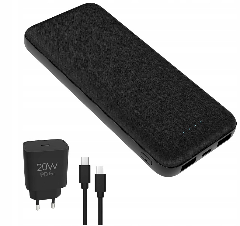 Powerbank 10000mAh z ładowarką sieciową 230V USB-C 20W – Idealne rozwiązanie dla Twoich urządzeń mobilnych