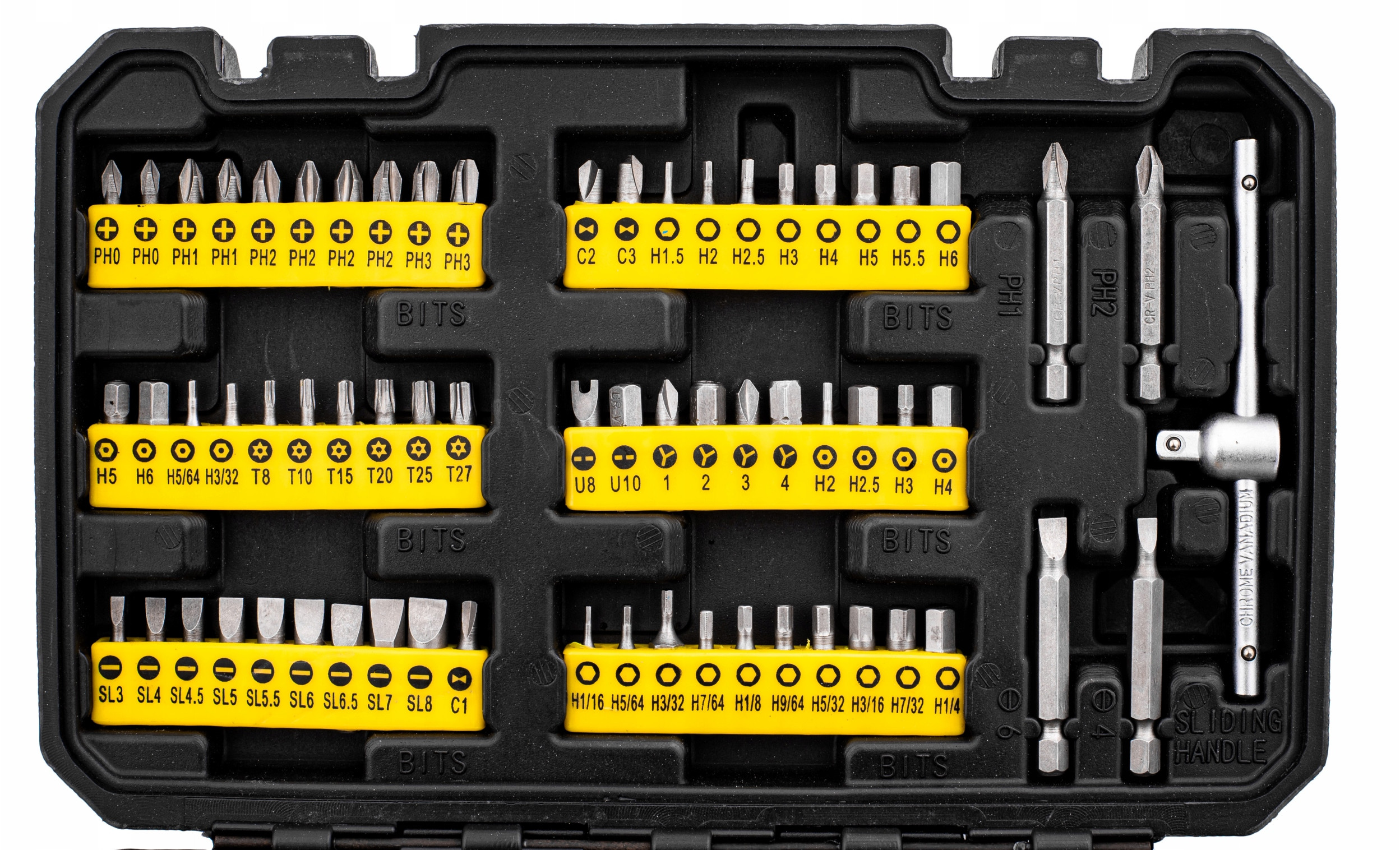 Skład zestawu – bogaty wybór nasadek i bitów