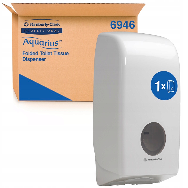 Kimberly-Clark Aquarius - Dozownik papieru toaletowego w składce - Biały