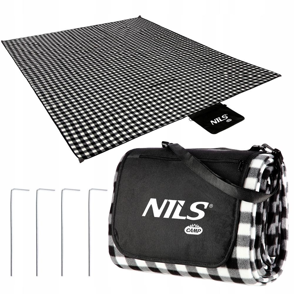 Koc Piknikowy Biało-Czarny NC2311 – Idealny towarzysz na świeżym powietrzu