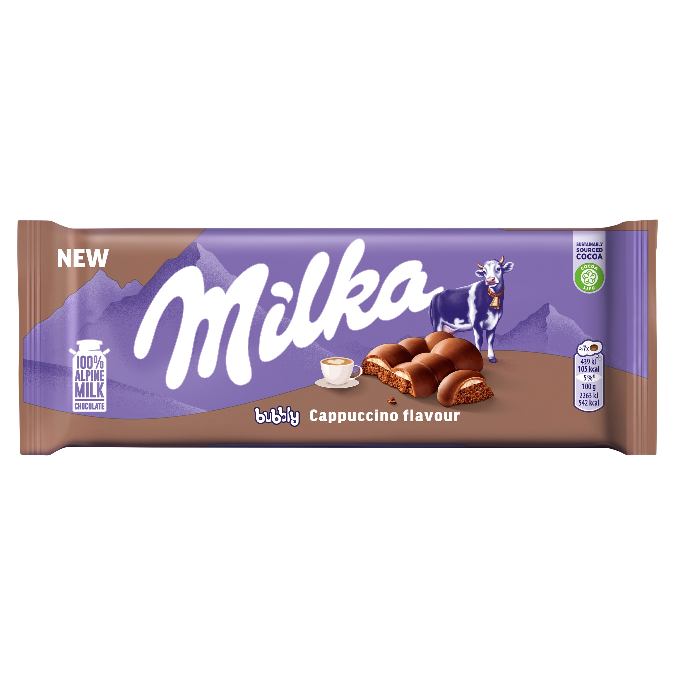 Milka Bubbly Czekolada mleczna z nadzieniem mlecznym o smaku cappuccino 97 g – Doskonała przyjemność dla miłośników czekolady