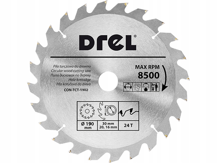 DREL Piła Tarczowa Do Drewna 190mm 24T – Idealne narzędzie do precyzyjnego cięcia