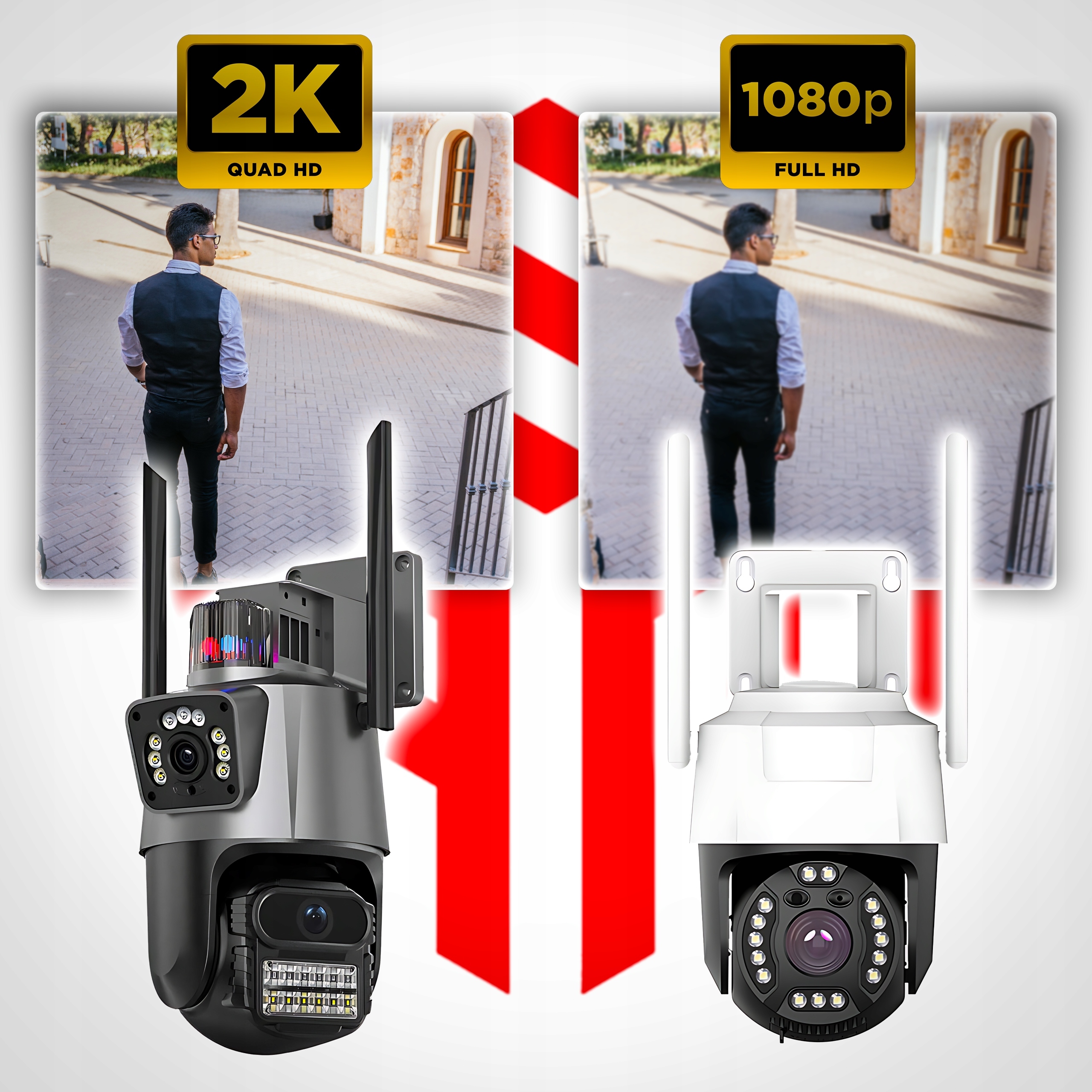 Obrotowa konstrukcja i podwójna jakość obrazu 2x2MPx