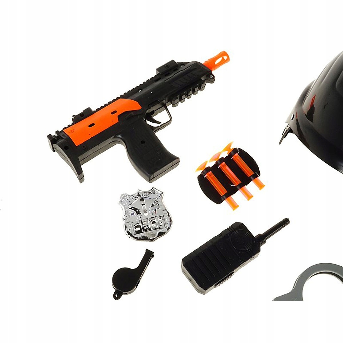 Bezpieczne akcesoria w zestawie policyjnym