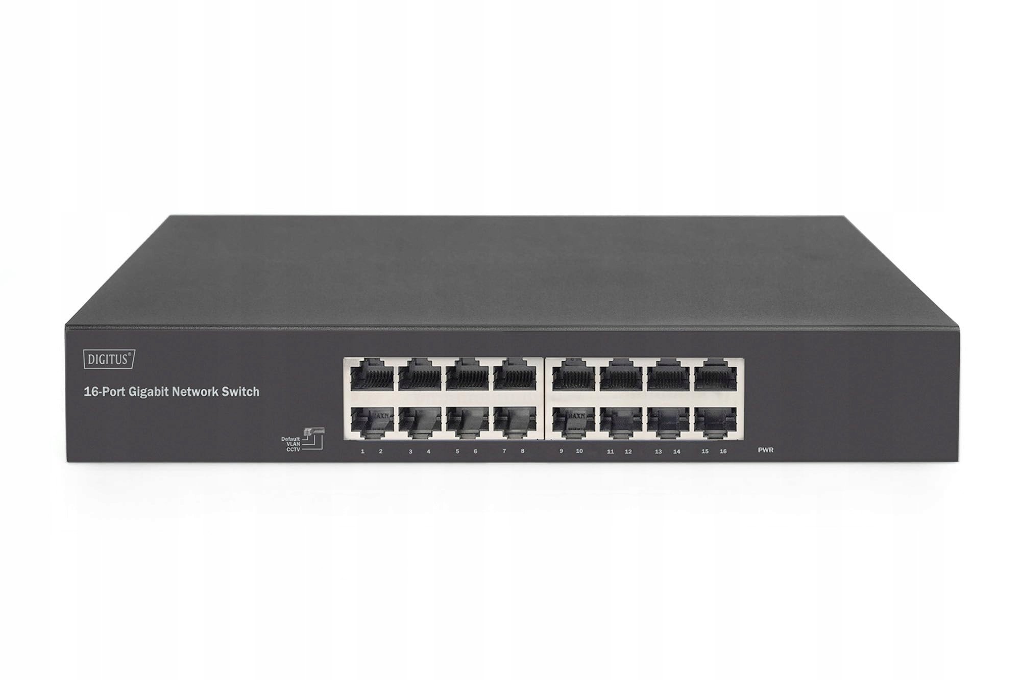 Gigabitowa prędkość z 16 portami RJ45