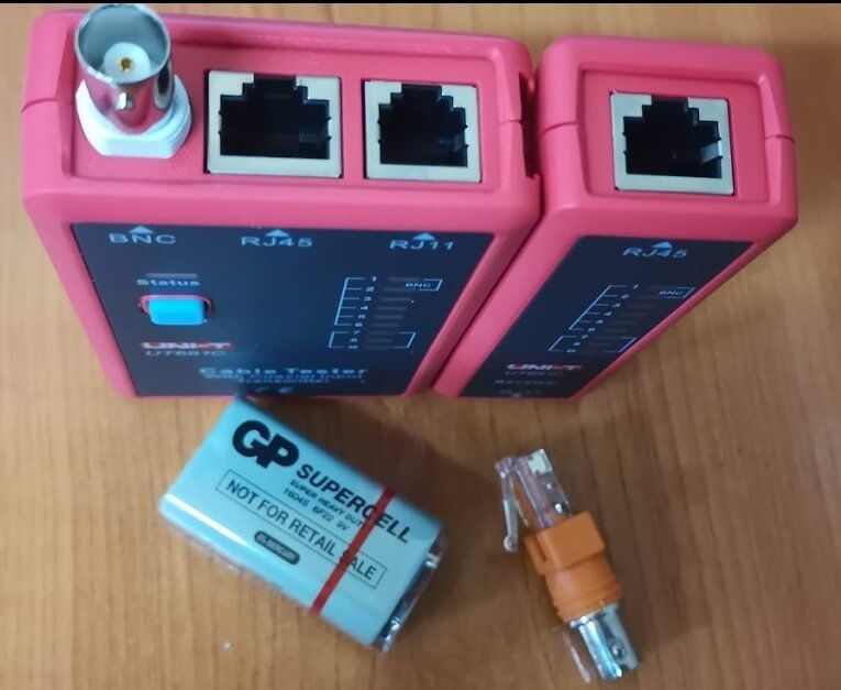 Funkcje testowania kabli RJ45 i BNC