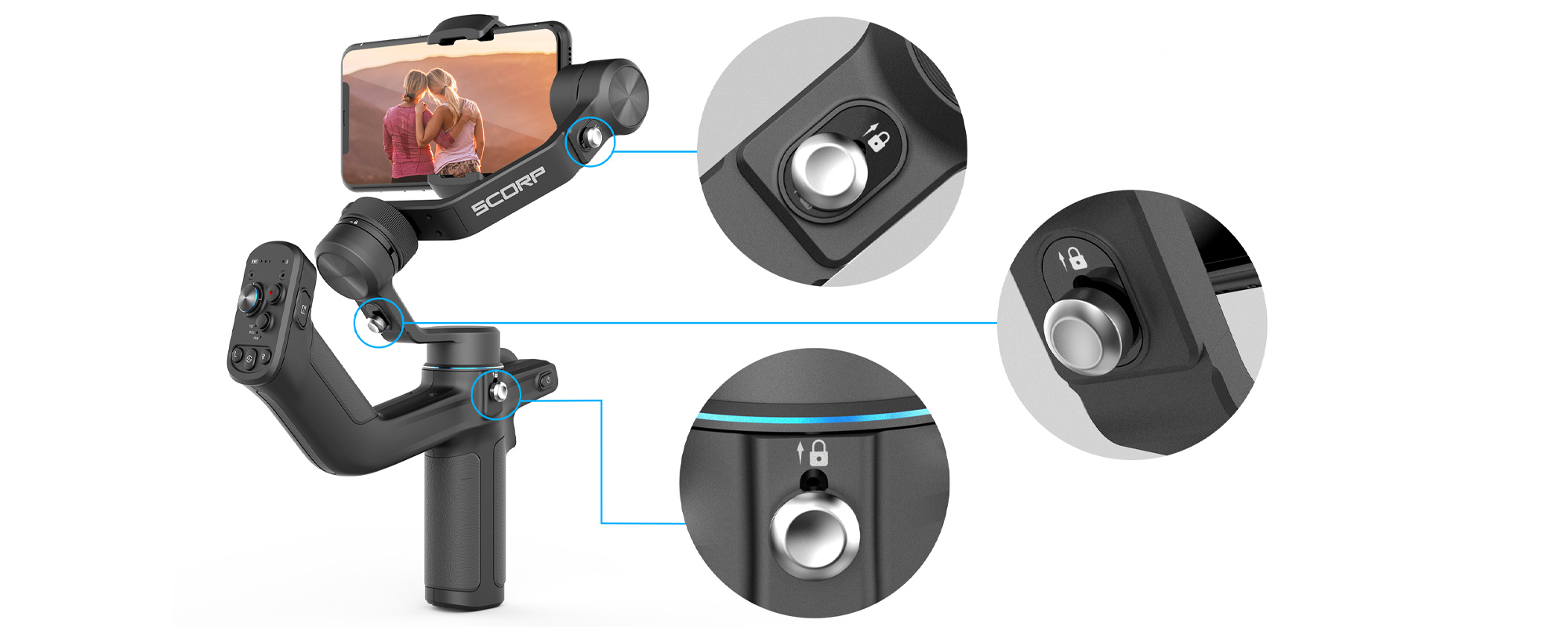 Gimbal ręczny FeiyuTech Scorp mini P do smartfonów - czarny