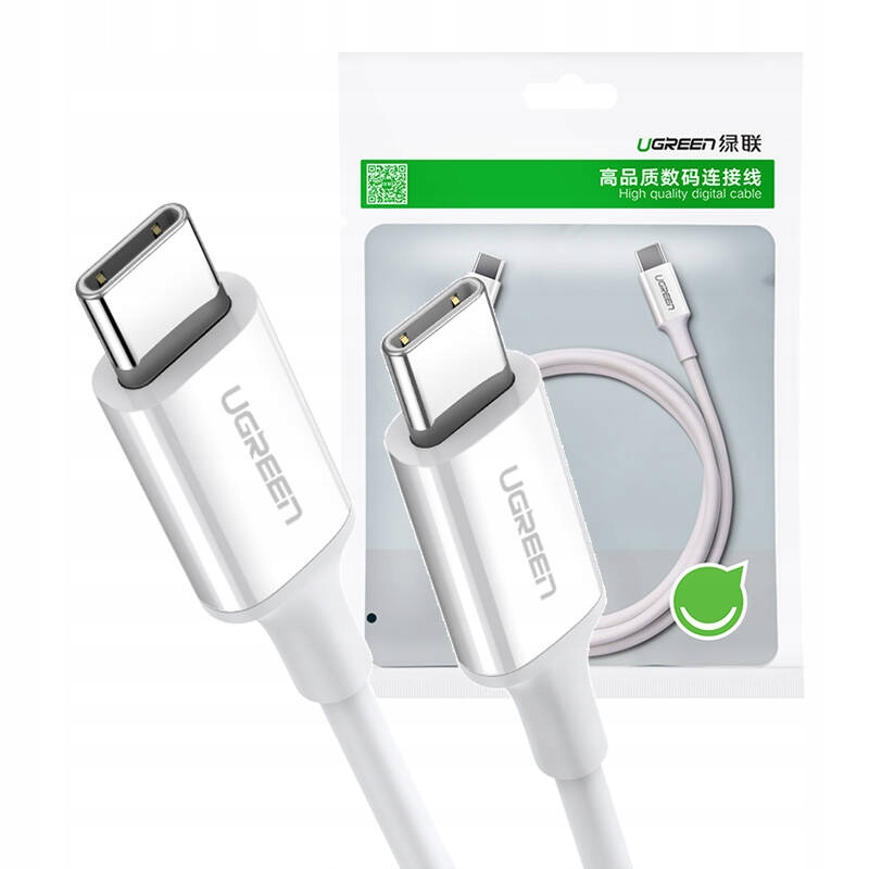 Kabel USB-C do USB-C UGREEN US264 60W 2m Biały – Szybkie ładowanie i niezawodna transmisja danych