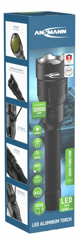 Szczegóły techniczne latarki Ansmann T12000FR – Co musisz wiedzieć