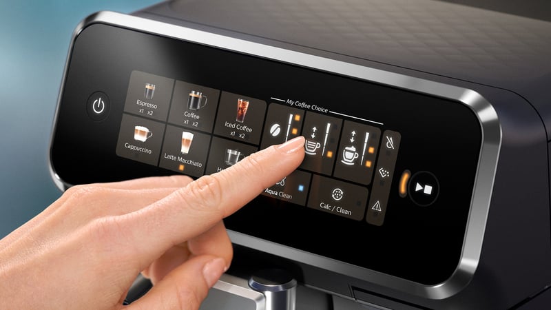 Intuicyjny panel sterowania – Łatwe wybieranie ulubionych napojów