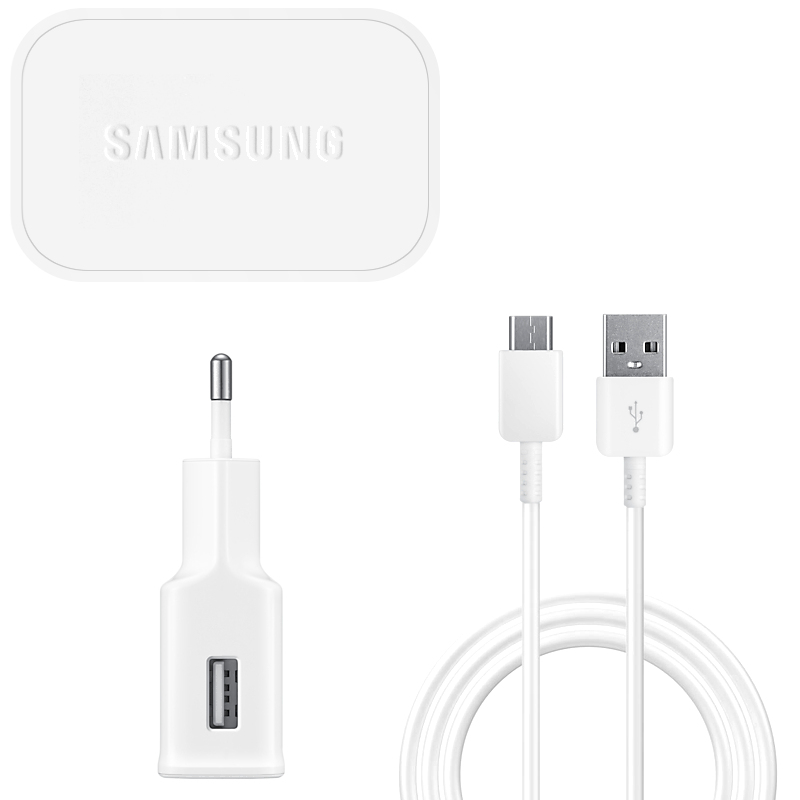 Ładowarka sieciowa Samsung EP-TA200EWE z kablem EP-DG970BWE – Szybkie ładowanie w białym kolorze