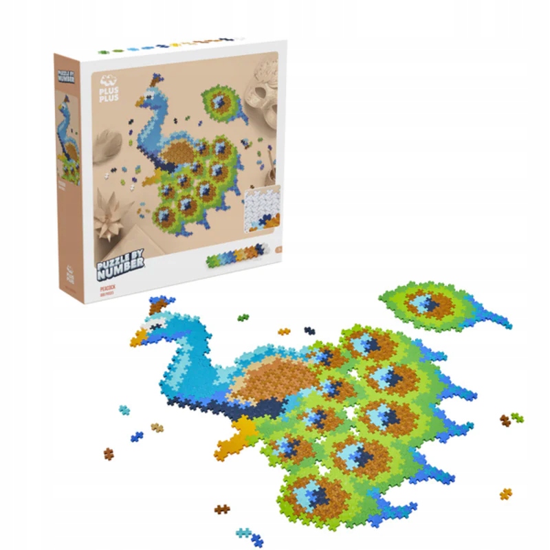Plus Plus PLUS-PLUS PUZZLE BY NUMBER PAW - 800 ELEMENTÓW – Kreatywna zabawa dla dzieci