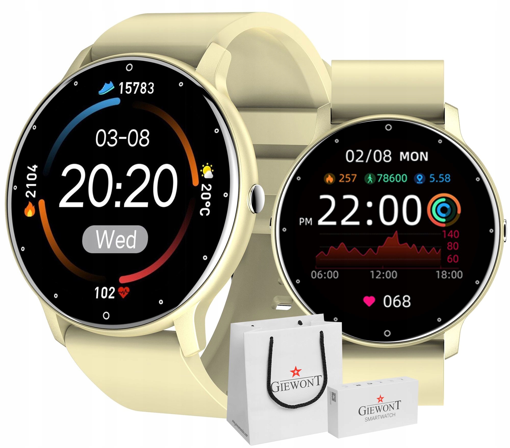Smartwatch Giewont Sport Around GW120-6 - Ivory Effect – Twój niezawodny partner w aktywności