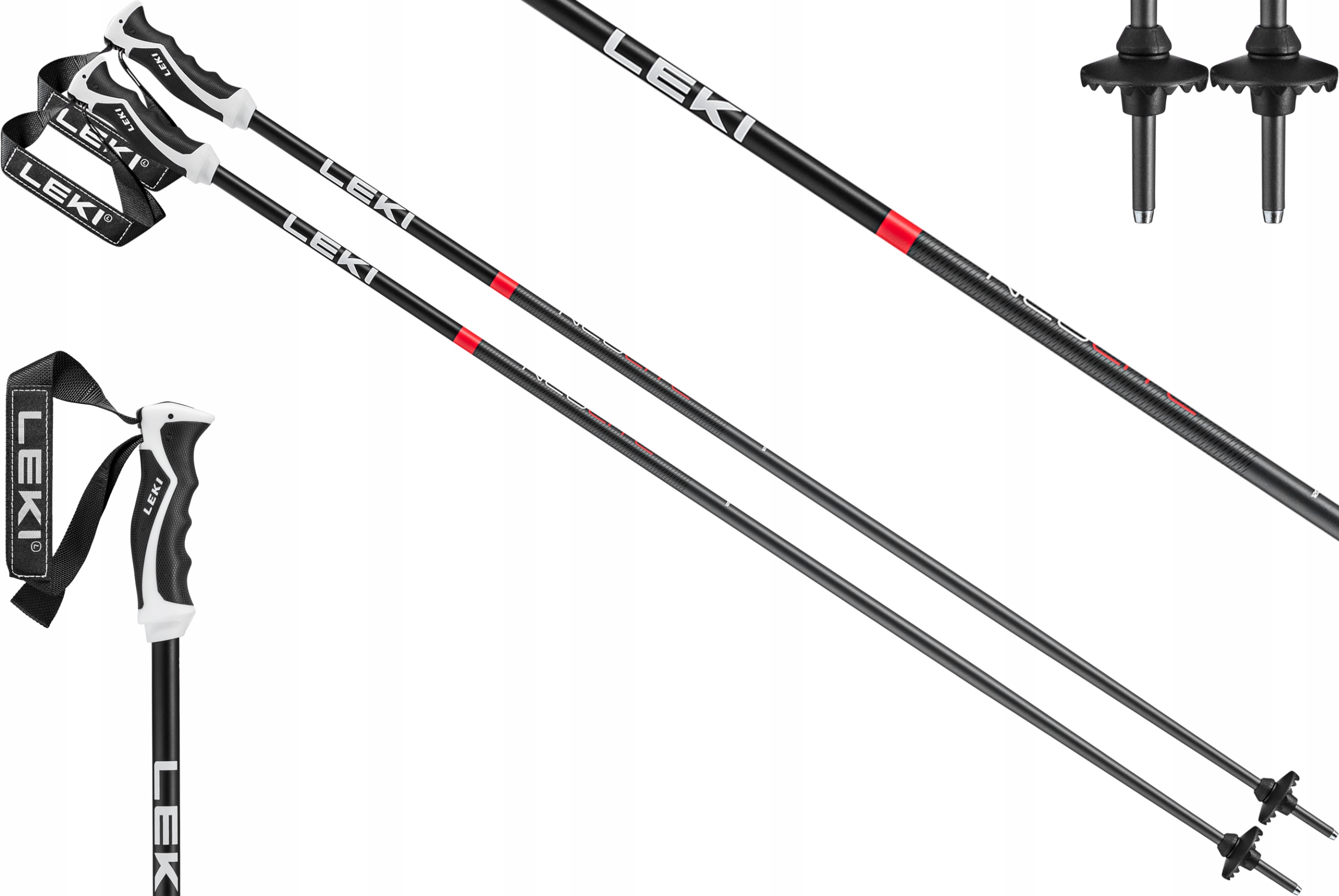 Kije narciarskie LEKI NEOLITE black/red 110 – Idealny wybór na stoku