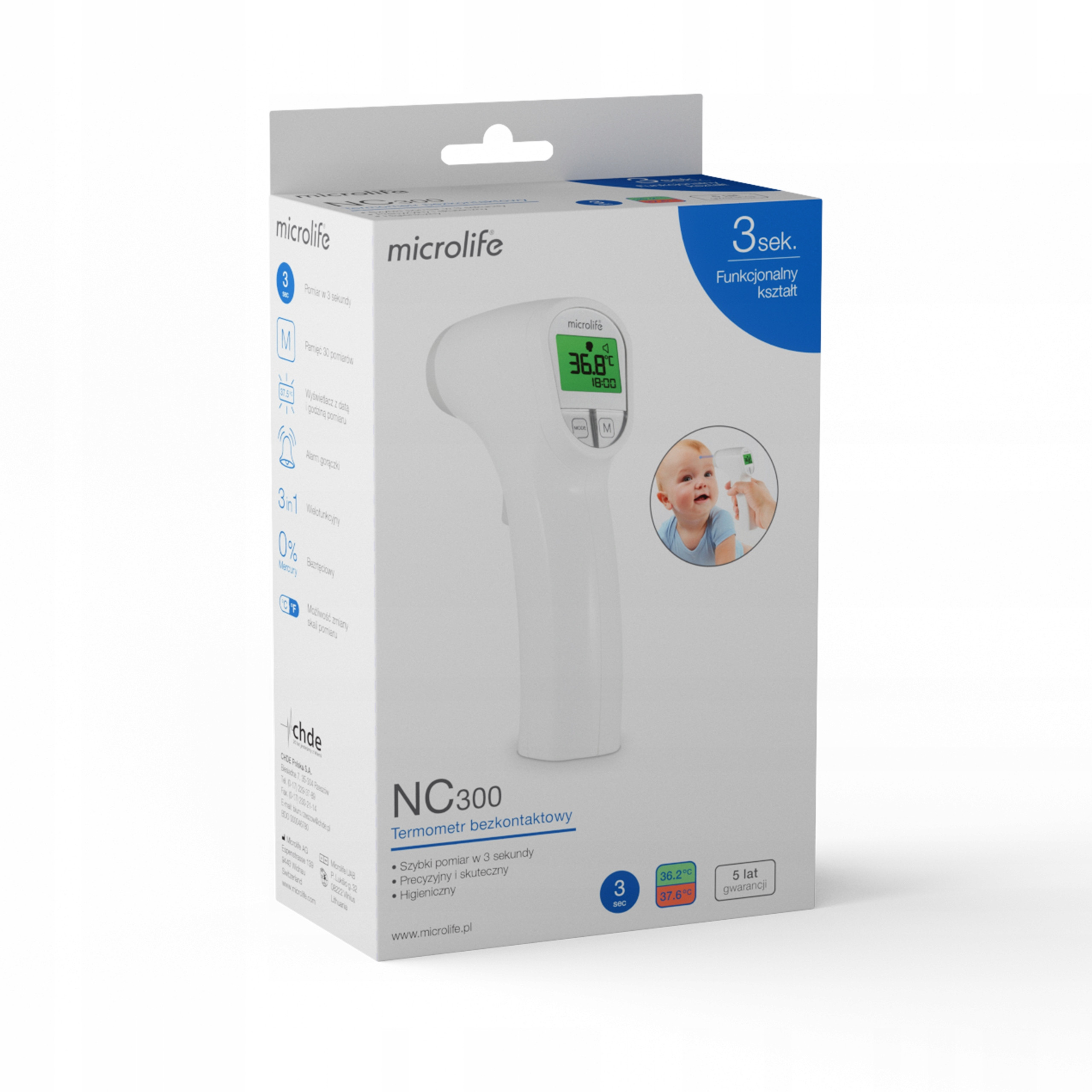 Termometr Bezdotykowy Microlife NC300 – Precyzyjny pomiar temperatury